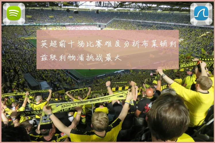 英超前十场比赛难度分析布莱顿利兹联利物浦挑战最大